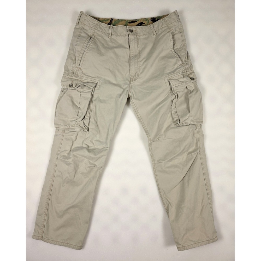Levi's Ace Cargo Men's Pants Fits 35x27.5 Khaki Beige Relaxed Taper Twill Work